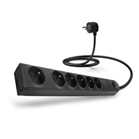 CONNECT IT prodlužovací kabel s přepěťovou ochranou ,6 zásuvek, 1,5 m (černá)
