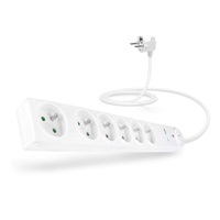 CONNECT IT prodlužovací kabel s přepěťovou ochranou ,6 zásuvek, 1,5 m (bíla)