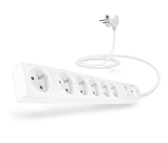CONNECT IT prodlužovací kabel s přepěťovou ochranou ,6 zásuvek, 1,5 m (bíla)