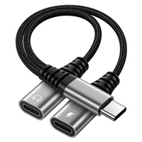 PremiumCord USB-C redukce 2-in-1 pro audio sluchátka a současné nabíjení 12,5cm
