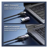 PremiumCord Adaptér USB-C a USB-A na Gigabit 10/100/1000Mbps 15cm