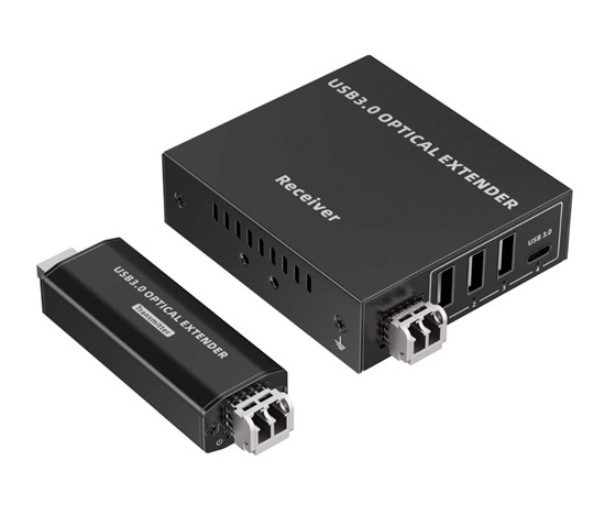 PremiumCord USB 3.2 5Gbps Super-speed 4-portový 150m Multi-mode optický extender