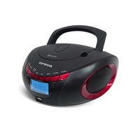 Orava RCD-813 R Přenosný CD/USB přehrávač s rádiem a Bluetooth, červeno-černý