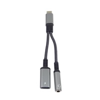 BAZAR - PremiumCord Redukce USB-C /3,5mm jack s DAC chipem + USB-C pro nabíjení 13cm - Poškozený obal (Komplet)