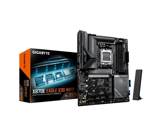 GIGABYTE MB Sc AM5 X870E EAGLE X3D WIFI7, AMD X870E, 4xDDR5, WiFi, 2xUSB4, 1xHDMI