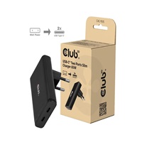 Club3D cestovní nabíječka 65W GAN Technologie, 2 porty (2xUSB-C), PPS, PD 3.1