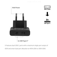 Club3D cestovní nabíječka 65W GAN Technologie, 2 porty (2xUSB-C), PPS, PD 3.1