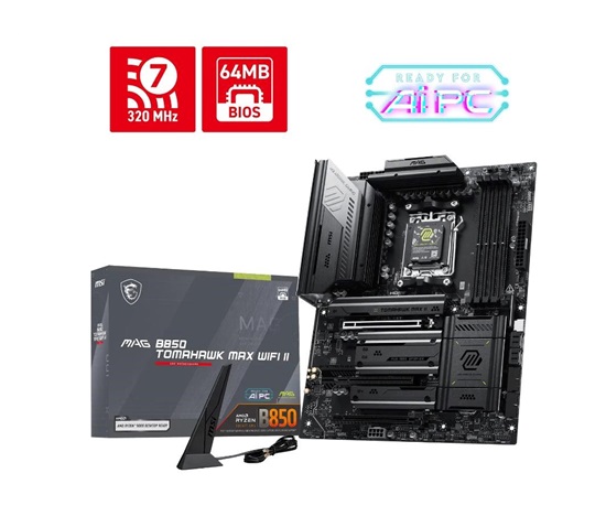 MSI MB Sc AM5 MAG B850 TOMAHAWK MAX WIFI II, AMD B850, 4xDDR5, 1xHDMI, WiFi