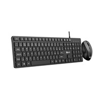 C-TECH Klávesnice KBM-108, drátový combo set s myší, multimediální, USB, CZ/SK