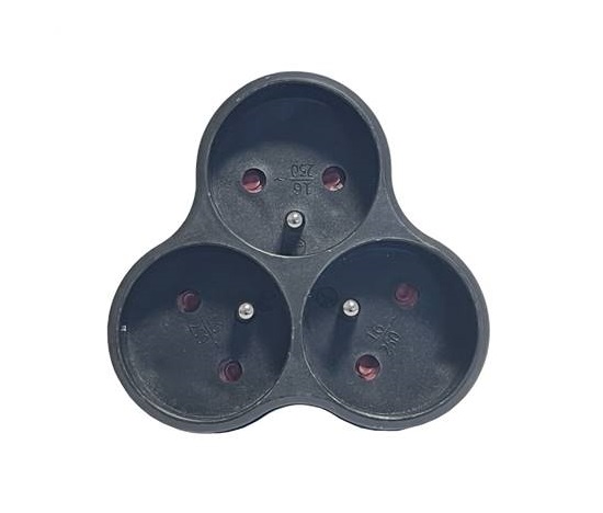 Konnoc DX-R3T rozbočka (3x kulatá zásuvka) černá