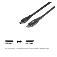 Club3D Kabel USB-C Safe s měřičem výkonu, 240 W, bez přenosu dat, 2m