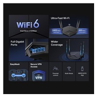 MERCUSYS MR78X WiFi6 router (AX2700,2,4GHz/5GHz,3xGbELAN,1xGbEWAN)