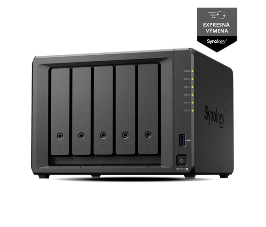 Synology DS1525neo+ DiskStation (4C/RyzenV1500B/2,2GHz/4GBRAM/5xSATA/2xM.2/2xUSB3.2/2x2,5GbE/1xPCIe/2xUSB-C)