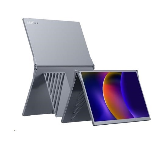 Arzopa E1 Dual Screen Portable Monitor 15.6" IPS Full HD 1080p Metal Housing Přenosný oboustranný monitor, šedý