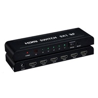 BAZAR - PREMIUMCORD HDMI switch 5:1 kovový s dálkovým ovladačem a napájecím adaptérem - Poškozený obal (Komplet)