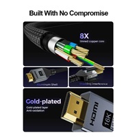 PremiumCord Kabel Ultra HD HDMI 2.2 16K@60Hz, 8K@240Hz, 4K@480Hz, pozlacený, 2m