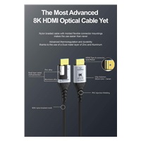 PremiumCord Ultra High Speed HDMI 2.1 optický fiber kabel, 8K@60Hz, pozlacený, 10m