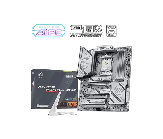 MSI MB Sc AM5 MAG X870E GAMING PLUS MAX WIFI, AMD X870E, 4xDDR5, 1xHDMI, 1xDP Type-C, WI-FI, ATX