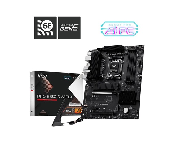 BAZAR - MSI MB Sc AM5 PRO B850-S WIFI6E, AMD B850, 4xDDR5, WiFi, 1xHDMI, 1xDP, ATX - Poškozený obal (Komplet)