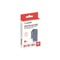 VERBATIM externí SSD 512GB Metal Pocket SSD, USB-C, Šedá