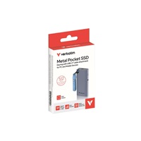 VERBATIM externí SSD 512GB Metal Pocket SSD, USB-C, Modrá