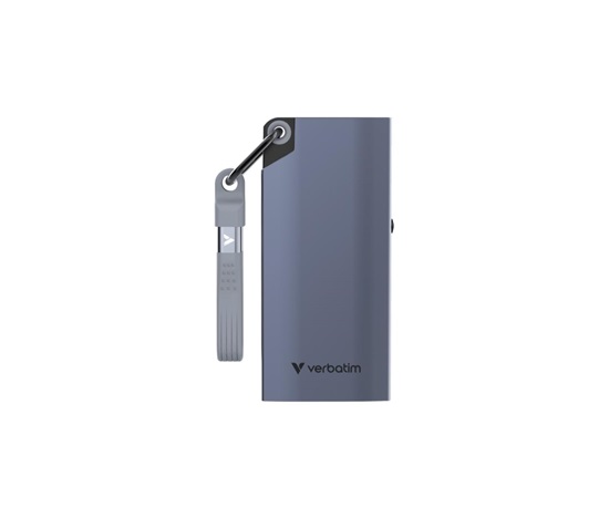 VERBATIM externí SSD 256GB Metal Pocket SSD, USB-C, Šedá