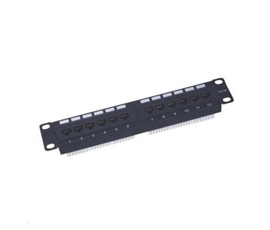 10" Patch panel XtendLan 12port, UTP, Cat5E, krone, černý