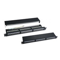 19" Patch panel XtendLan 24port, STP, Cat5E, duální svorkovnice, černý