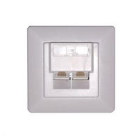 Zásuvka UTP 2x RJ45 Cat5E, duální svorkovnice, pod omítku