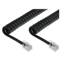 Telefonní šňůra kroucená - 2xRJ10 4p4c, 2m, černá