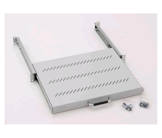 TRITON Police výsuvná 19", 1U/450mm plnovýsuv, nosnost 30kg, šedá