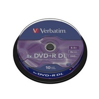 VERBATIM DVD+R(10-pack) Double layer/8x/8.5GB/spindle