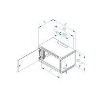 TRITON 19" jednodílný rozvaděč 9U/500mm