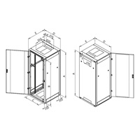 TRITON 19" stojanový rozvaděč 45U/800x800, rozebíratelný