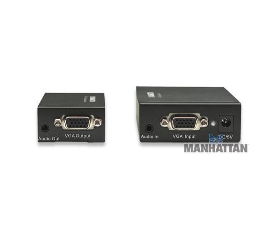 MANHATTAN VGA Cat5 Extender (sada vysílací + přijímací modul UTP, audio)