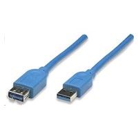 MANHATTAN Kabel USB 3.0 A-A prodlužovací 2m, modrý