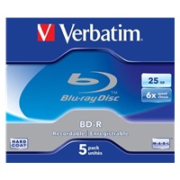 VERBATIM BD-R SL(5-pack)Blu-Ray/Jewel/6x/25GB