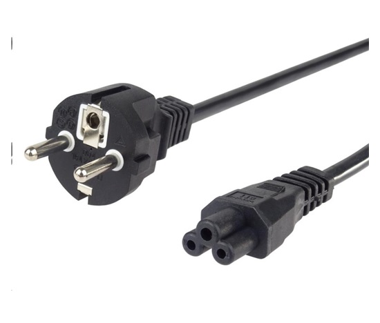 PREMIUMCORD Kabel napájecí 230V pro NTB 2m (3pin C5, trojlístek, "Mickey Mouse")