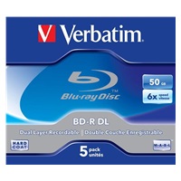 VERBATIM BD-R(5-pack)/DualLayer/Jewel/6X/50GB
