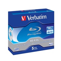 VERBATIM BD-R(5-pack)/DualLayer/Jewel/6X/50GB