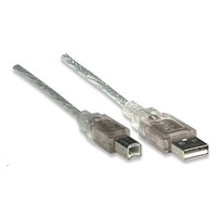 MANHATTAN Kabel USB 2.0 A-B propojovací 3m (stříbrný)