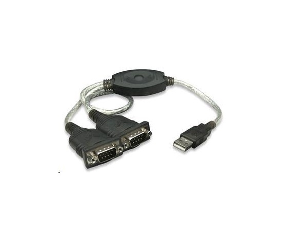 MANHATTAN převodník z USB na 2x sériový port (USB AM/DB9M(2), RS232)