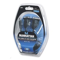 MANHATTAN převodník z USB na 2x sériový port (USB AM/DB9M(2), RS232)
