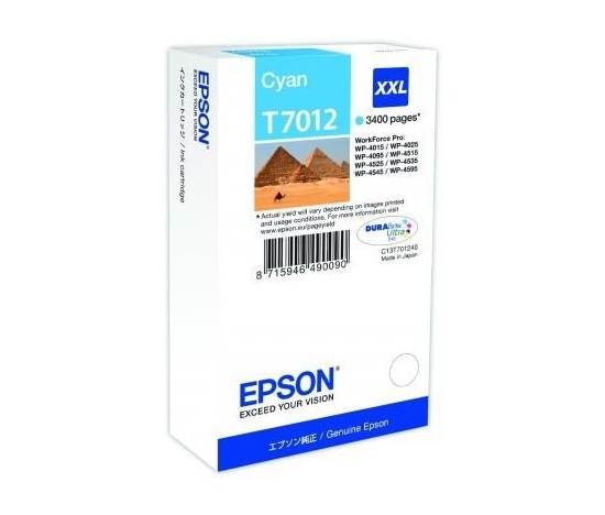 EPSON Ink bar WorkForce-4000/4500 - Cyan XXL - 3400str. (34,2 ml)