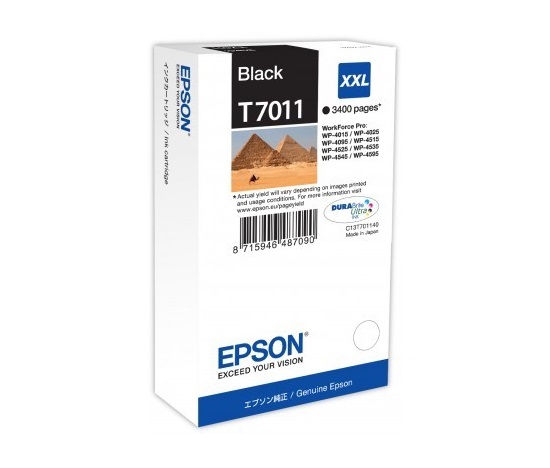 EPSON Ink čer WorkForce-4000/4500 - Black XXL - 3400str. (63,2 ml)