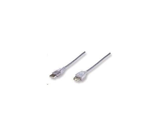 MANHATTAN Kabel USB 2.0 A-A prodlužovací 4,5m (stříbrný)