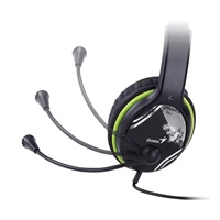 GENIUS sluchátka s mikrofonem HS-400A, černozelená