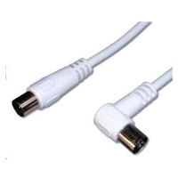 PREMIUMCORD TV kabel anténní propojovací 2m, konektor 90° (koaxiální, M/F, 75 Ohm)