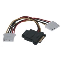 PREMIUMCORD Kabel SATA napájecí (Y) redukce -> 3x Molex 5,25" (16cm, rozdvojka)