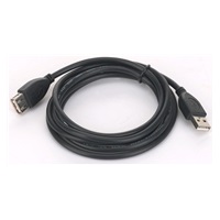 GEMBIRD Kabel USB 2.0 A-A prodlužovací 1,8m Professional (černý, zlacené kontakty)